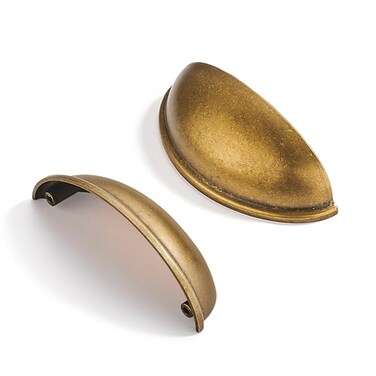 CABDM 2 Pack 334 Drawer Pulls Antique Brass Cabinet Cup Pulls Kitchen Hardware Cabinet Handles Drawer Handles Knobs 334 inch 96mm Center to Center