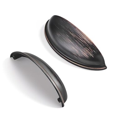 CABDM 2 Pack 4 Drawer Pulls Oil Rubbed Bronze Cabinet Cup Pulls Kitchen Hardware Cabinet Handles Drawer Handles Knobs 4 inch 102mm Center to Center
