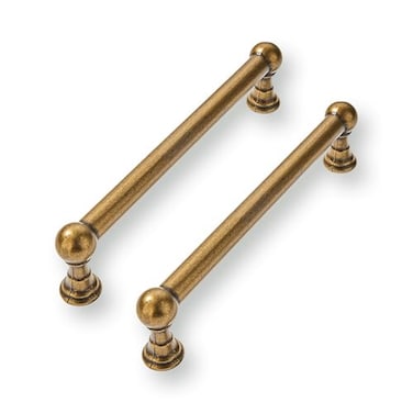 CABDM 2 Pack 5 Inch Solid Kitchen Cabinet Handles Antique Brass Heavy Duty Cabinet Pulls Drawer Pulls Cabinet Hardware Kitchen Handles for Cabinets Cupboard Handles
