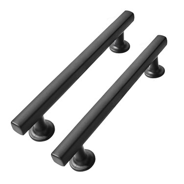 CABDM 4 inch 102mm 2 Pack Matte Black Cabinet pulls Solid HeavyDuty Handles Hardware for Kitchen Badroom Drawer Square Pulls Cupboard Cabinets