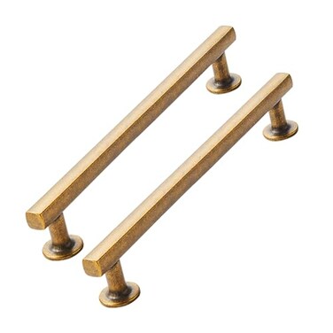 CABDM 5 inch 128mm 2 Pack Antique Brass Cabinet pulls Solid HeavyDuty Handles Hardware for Kitchen Badroom Drawer Square Pulls Cupboard Cabinets
