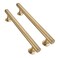 CABDM 5 inch 128mm 2 Pack Brushed Brass Cabinet pulls Solid HeavyDuty Handles Hardware for Kitchen Badroom Drawer Square Pulls Cupboard Cabinets