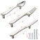AchNau CENGOOD 3Pack Cabinet Pulls Spoon Knife Fork Shape Door Handles Hole Center 3 Silver