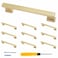 Cionyce 10 Pack 5 Inch Cabinet Handles Brushed Satin Brass Dresser Drawer Pulls Modern Kitchen Cabinet Door Handles 5 Inch Hole Center