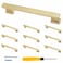 Cionyce 10 Pack 5 Inch Cabinet Handles Brushed Satin Brass Dresser Drawer Pulls Modern Kitchen Cabinet Door Handles 5 Inch Hole Center