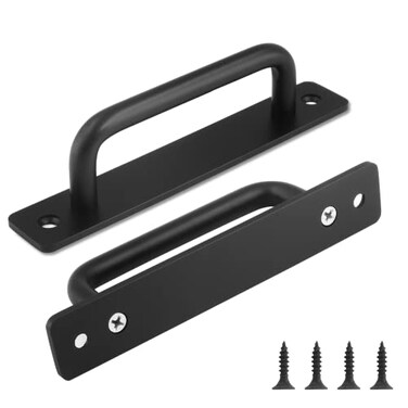 Cionyce 2 Pack Barn Door Pulls 5 inch Garage Handles Long Base Handle Pull for Shed Gate with Mounting Screws128mm2 Pack