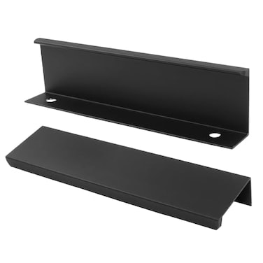 Cionyce 6 Pack Hidden Cabinet Pulls 472120mm Finger Edge Pulls Matte Black Concealed Handles Aluminum Dresser Tab Handle for WardrobeCupboardKitchen