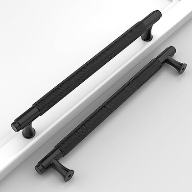 Coinkoly 10 Pack 712192mm Matte Black Cabinet Pulls Knurled Kitchen Cabinet Handles Drawer Pulls Cupboard Hardware for Cabinets