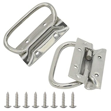 CORGRE Furniture Pulls Chest Hardware Handles Wooden Case Pulls Folding Pull Handle 2 Pack Nickel Plated