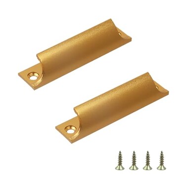 Coshar 2Pcs Window Sash Lift Handle Gold Aluminum Alloy 3Inch Hole Center Drawer Push Pull Handle Hardware for Sliding Window Kitchen Closet Gold 2 Pieces