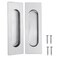 CozyTower 472 Inch Recessed Flush Finger Pulls for Closet Door Kitchen Cabinet Small Sliding Cupboard Door Handle Brushed Stainless Steel Rectangular Hardware 2 Pack