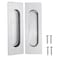 CozyTower 472 Inch Recessed Flush Finger Pulls for Closet Door Kitchen Cabinet Small Sliding Cupboard Door Handle Brushed Stainless Steel Rectangular Hardware 2 Pack
