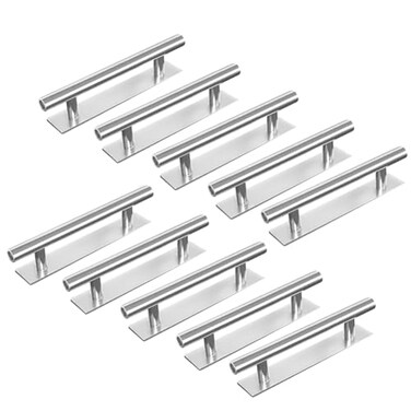 DBTHTSK 10 Pack SelfStick Push Pull Helper ABS Plastic Wardrobe Handle Instant Cabinet Drawer Furniture Handles Silver