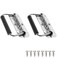 Eledabra 2 Pack Silver Spring Loaded Handle Heavy Duty Handle Stainless Steel Rubber Grip Surface Mount Folding Handles for Toolbox Chest CaseStorage Boxes