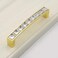 ESreake 4 Pack Gold U Shape Crystal Glass Rhinestone Cabinet Pulls Knobs HandlesModern Decorated Shiny Dresser Drawer Konbs Pulls Handles for Cupboard Wardrobe Dresser 4 Pack 38 Hole Centers
