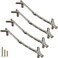 ESreake 4Pcs Large Vintage Tree Twig Branch Cabinet Knobs Pulls HandlesZinc Alloy Drawer Pull Handle for Farmhouse Cabin Mountain House Kitchen Cupboard 4 Pack Hole Distance 5 Ancient Silver