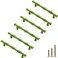 ESreake 6Pcs Bamboo Shape Solid Zinc Alloy Cabinet Knobs Handles Dresser Drawer Cabinet Cupboard Closet Door Pulls Decorative Furniture Accessories Knobs Length 49Hole Distance 38 Green
