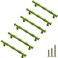 ESreake 6Pcs Bamboo Shape Solid Zinc Alloy Cabinet Knobs Handles Dresser Drawer Cabinet Cupboard Closet Door Pulls Decorative Furniture Accessories Knobs Length 49Hole Distance 38 Green