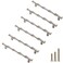 ESreake 6Pcs Bamboo Shape Solid Zinc Alloy Cabinet Pulls Handles Dresser Drawer Cabinet Cupboard Closet Door Pull Decorative Furniture Accessories Knobs Length 61Hole Distance 5 Silver