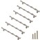 ESreake 6Pcs Bamboo Shape Solid Zinc Alloy Cabinet Pulls Handles Dresser Drawer Cabinet Cupboard Closet Door Pull Decorative Furniture Accessories Knobs Length 61Hole Distance 5 Silver