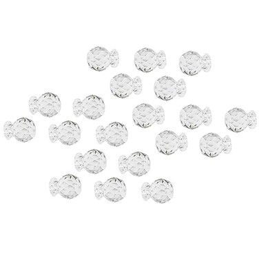 FarBoat 20pcs Acrylic Pull Knobs Plastic Mini Pulls Clear for Small Furniture Wood Box Jewelry Box Handicrafts 07x055 Round