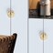 FAYZSOWSR 2PCS Cabinet Pulls Dresser Pulls Brushed Gold Zinc Closet Pull Chinese Semi Circular Pair Cabinet Pull 13inch 25inch Hole Pitch for Drawer Cabinets Door 32mm Hole Center