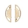 FAYZSOWSR 2PCS Cabinet Pulls Dresser Pulls Brushed Gold Zinc Closet Pull Chinese Semi Circular Pair Cabinet Pull 13inch 25inch Hole Pitch for Drawer Cabinets Door 64mm Hole Center