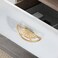 FAYZSOWSR 2PCS Cabinet Pulls Dresser Pulls Brushed Gold Zinc Closet Pull Chinese Semi Circular Pair Cabinet Pull 13inch 25inch Hole Pitch for Drawer Cabinets Door 64mm Hole Center