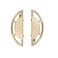 FAYZSOWSR 2PCS Cabinet Pulls Dresser Pulls Brushed Gold Zinc Closet Pull Chinese Semi Circular Pair Cabinet Pull 13inch 25inch Hole Pitch for Drawer Cabinets Door 64mm Hole Center