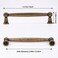 Fecraf 5Inch Antique Drawer Pulls 6 Pack Antique Brass Cabinet Hardware Solid Vintage Dresser Pulls Aged Gold Brass Drawer Handles Zinc Alloy