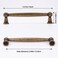 Fecraf 5Inch Antique Drawer Pulls 6 Pack Antique Brass Cabinet Hardware Solid Vintage Dresser Pulls Aged Gold Brass Drawer Handles Zinc Alloy