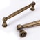 Fecraf 5Inch Antique Drawer Pulls 6 Pack Antique Brass Cabinet Hardware Solid Vintage Dresser Pulls Aged Gold Brass Drawer Handles Zinc Alloy