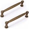 Fecraf 5Inch Antique Drawer Pulls 6 Pack Antique Brass Cabinet Hardware Solid Vintage Dresser Pulls Aged Gold Brass Drawer Handles Zinc Alloy