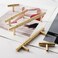 FLIRABBIT Polished Brass Cabinet Pulls 2 Pack Modern Gold Cupboard Drawer Hardware for Bathroom Kitchen Solid Brass Dresser 2 3 Inch76mm Hole Centers