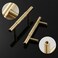 FLIRABBIT Polished Brass Cabinet Pulls 2 Pack Modern Gold Cupboard Drawer Hardware for Bathroom Kitchen Solid Brass Dresser 2 3 Inch76mm Hole Centers