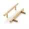 FLIRABBIT Polished Brass Cabinet Pulls 2 Pack Modern Gold Cupboard Drawer Hardware for Bathroom Kitchen Solid Brass Dresser 2 3 Inch76mm Hole Centers