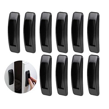 Fox Baby 10 Pack SelfStick Push Pull Helper ABS Plastic Door Window Wardrobe Handle Instant Cabinet Drawer Handles Black