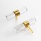 foxwake Adjustable Acrylic and Brass Cabinet Pulls Center to Center 4Set Modern Gold and Clear Dresser Handle Unfinished DIY Gorgeous Knobs for Kitchen Drawer Closet Single Hole 4Pack