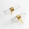 foxwake Adjustable Acrylic and Brass Cabinet Pulls Center to Center 4Set Modern Gold and Clear Dresser Handle Unfinished DIY Gorgeous Knobs for Kitchen Drawer Closet Single Hole 4Pack