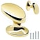 FURFITT 4 Pack Cabinet Knobs Polished Gold Solid Zinc Alloy Polished Brass Pulls for Dresser Drawers Shiny Gold Kitchen Cupboard Bathroom Furniture Hardware