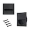 Geesatis 2 Pcs Recessed Door Handles Finger Pulls Handles Cabinet Pulls Door Handles Square Nickel Brushed 304 Stainless Steel 28x28inch Black