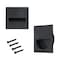 Geesatis 2 Pcs Recessed Door Handles Finger Pulls Handles Cabinet Pulls Door Handles Square Nickel Brushed 304 Stainless Steel 28x28inch Black