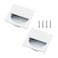 Geesatis Square Recessed Sliding Closet Door Finger Flush PullsPocket Door HandlesOutter Diameter 2X2inchBarn Door HandlesDrawer PullsWhite2 Pack