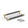 Githtra Bar Cabinet Handle Knob Pull Brushed Satin GoldBrass Finish with Electroplated Dark Gray 85 75 Hole Center for Kitchen Cabinet HardwareDresser Drawer Handles 10 Pack