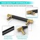 Githtra Bar Cabinet Handle Knob Pull Brushed Satin GoldKnurled Brass Finish with Electroplated Matte Black 46 378 Hole Center for Kitchen Cabinet HardwareDresser Drawer Handles 10 Pack