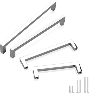 GOBEKOR 25 Pack Cabinet Pulls Solid Zinc Alloy Kitchen Bathroom Cabinet Handle Pull for Drawers Dressers Cabinets Handles Polished Chrome 334 inches 96 mm Hole Center
