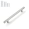 Gobrico 30 Pack 5 Inch 128mm Hole Centers Cabinet Handles Brushed Nickel Cabinet Pulls Stainless Steel Euro Style Kitchen Cabinet Handle 712 Overall Length Drawer Pull