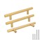 Goldenwarm 10 Pack Brushed Brass Cabinet Pulls Drawer Handles Gold Kitchen Hardware Brass Cabinet Handles Bathroom Hardware Drawer Pulls 4in Hole Centers