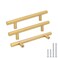 Goldenwarm 10 Pack Brushed Brass Cabinet Pulls Drawer Handles Gold Kitchen Hardware Brass Cabinet Handles Bathroom Hardware Drawer Pulls 4in Hole Centers