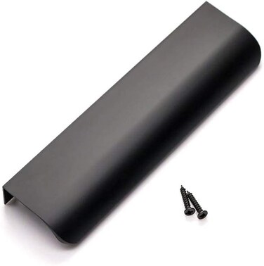 Goldenwarm 25 Pack Black Cabinet Handles 5 Inch Finger Pulls for Cabinets Black Edge Pulls for Dresser Drawers Modern Kitchen Hardware Aluminum Alloy